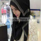 Muslim Burst Head Scarf Pearl Chiffon Tassel Long Towel Hui Female Scarf Hooded Quick Sell Through thumbnail-6