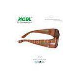 Brown Frame Circular Polarized 3D Glasses For Cinema EN71 SGS CE ROSH