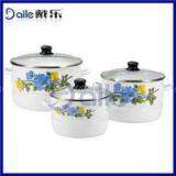 3PCS Glass Lid Food Steamer/enamel Food Steamer thumbnail-1