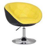 Yellow Leather Bar Chair With Buttons thumbnail-1