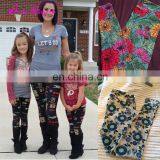Hexin tall and cury brushed printed custom logo mommy and kids soft dropshipping printed leggings