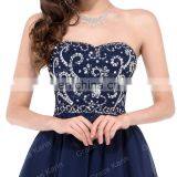 Grace Karin Sexy Strapless Chiffon Short Navy Blue Prom Dress CL6049-1 thumbnail-4