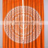 Indian Beautiful Orange Ombre Mandala Curtain Set Cotton Boho Drapes Window Decor Curtain Set thumbnail-3