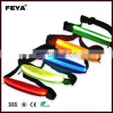 Colorful outdoor running belt waist pack with LED light