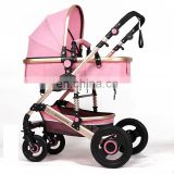 2018 Light-Weight Flax Series Stroller With Zipper Dismounting Awning/Pink Baby Trolley