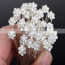 Wedding Bridal Pearl Flower Clear Crystal Rhinestone Hair Pins Clips Bridesmaid Hair Wear Jewelry Hair Accessories thumbnail-1