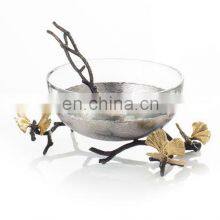 Glass & Metal Orchid Bowl