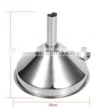Silver Metal Cooking Funnel Food Stainless Steel Kitchen Funnel With Strainer Filter for Transferring Liquid Dry Ingredient thumbnail-4