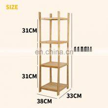 Deluxe 4-Tier Shelf Bamboo Freestanding Bathroom Towel Organizing Shelf thumbnail-5