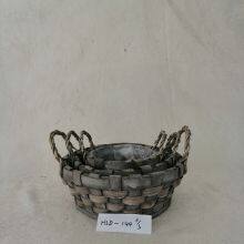 Garden Basket  Wood Chip Garden Flower Basket With Handle