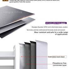 Modern Black Flat Shelf Mobile File Cart | HN-FC03 Rolling Utility Storage Trolley | for Modern Office & School thumbnail-3