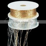 Metallic Yarn of color white gold/silver, metalic yarn cut in 1.2mic 75D,1/110MX/ST/SM/MH/J-type yarn