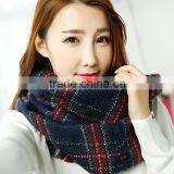 2015 Latest Design Fashion Acrylic Check Plaid Circular Neck Scarf thumbnail-1