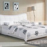 Modern Elegant Simple White Leather Bed Designs Double Bed Furniture For Bedroom