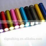 Hot Sales Metal Tube Portable Power Bank 2600mAh Power Bank With LED Light USB Portable Power Bank External Battery