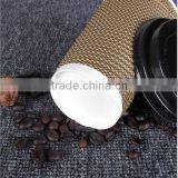 One-time Food-grade Paper Cup Double Thickening the Hot Coffee Large Amount of Horizontal Stripes Corrugated Paper Cups thumbnail-6