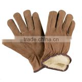 Super soft warm cow leather work glove with high quality