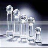 High Quality Crystal Column With Baseball on Top for Sports Event Award