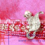 Victorian Velvet Satin Vintage Ribbon Bucket Floppy Church Millinery Hat Red thumbnail-5