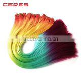 Hot Selling Tangle Shedding Free Factory Wholesale Price Rainbow Hair Weaving