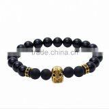 24k Gold Plated Helmet Spartan Warrior Custom Charm Beaded Bracelet for Men thumbnail-2