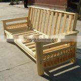 Solid Wood Futon Frame Sofa Bed for Living Room Furniture thumbnail-1