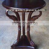 Antique Reproduction Home Furniture - Round Side Table - Dark Mahogany Funiture