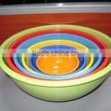 MELAMINE 6 PC ASSORTED COLOR BOWL SET