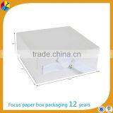White Rectangle Matte Ribbon Folding Paper Gift Packing Box thumbnail-2