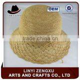 Straw Knitted Outdoor Men Custom Bucket Hat Logo thumbnail-6