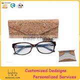 BOSHIHO Embossed Cork Wood Sunglasses Case