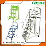 Warehouse supermarket partable step moveable stairs rolling ladders
