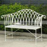 POWERLON Gothic Matl Bench Shabby Chic Metal Outdoor Furniture Anti White Color thumbnail-2
