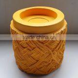 Decorative Sweater Design Fake Stone Tea Candle Holder With Cylinder Glass thumbnail-3