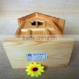 Pine Wood House Toy Wood Bird Nest Artificial Bird Nest With Two Window thumbnail-5