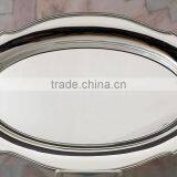 Silver Plated Oval Dish Tray With Handles , Decorative Food Tray, Airlines Tray, Arabic Metal Trays, Party Trays, Wedding Tray thumbnail-1