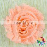 2015 Wholesale Beautiful Red Artificial Chiffon Fabric Flowers For Headbands Hair Accessories thumbnail-3
