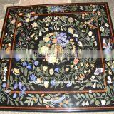 Black Marble Stone Inlay Table Top Marble Dining Table Top thumbnail-1
