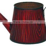 Metal Wood Grain Watering Can Flower Pot Planter Home Garden Decor thumbnail-2