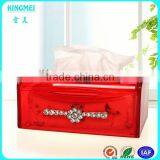 Kingmei Nice Gold Plexiglass Tissue Box With 4 Legs & Acrylic Table Tissue Box thumbnail-5