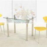 Dining Room Furniture Glass Table and Chair, Modern Glass Top Dinette Sets thumbnail-6