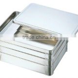 SUS304 Stainless Steel Food Tray with Lid for Gyoza Cooking Gyoza Container