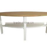 Wood Oval Coffee Table With White Top thumbnail-3
