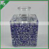 Purple Flower Glass Bottle for 100ml Reed Diffuser Oil With Aluminium Crown Cap