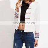 2016 Factory Price Windbreaker Soft Shell Bomber White Jacket for Women thumbnail-3