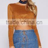 Long Sleeve Wrap Sexy Top Latest Design Women Fancy Saree Blouse Designs thumbnail-2