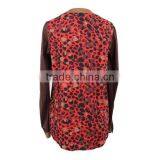 New Arrival Cotton Poplin Long Sleeve Red Leopard Printed Shirts for Ladies thumbnail-4