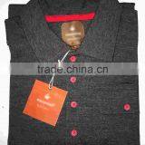 Custom Men's 100% Merino Wool Pullover Breathes Polo Shirt Tennis Top With Button Long Sleeve Spring thumbnail-2