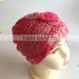Computer Machine and Hand Made Red Lovely Girl's Fashion Cute Children Knitted Hats Factory thumbnail-4