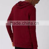 Custom Design Plain Extreme Ripped Oversized Longline Distressed Classic Fit Hoodie Burgundy Split Sides thumbnail-3